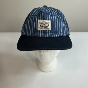 Levi Strauss & CO. Snap Back Hat Cap Railroad Engineer Conductor Striped